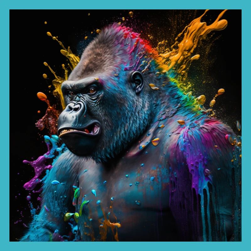 Farbiger Gorilla, einzigartiges Design