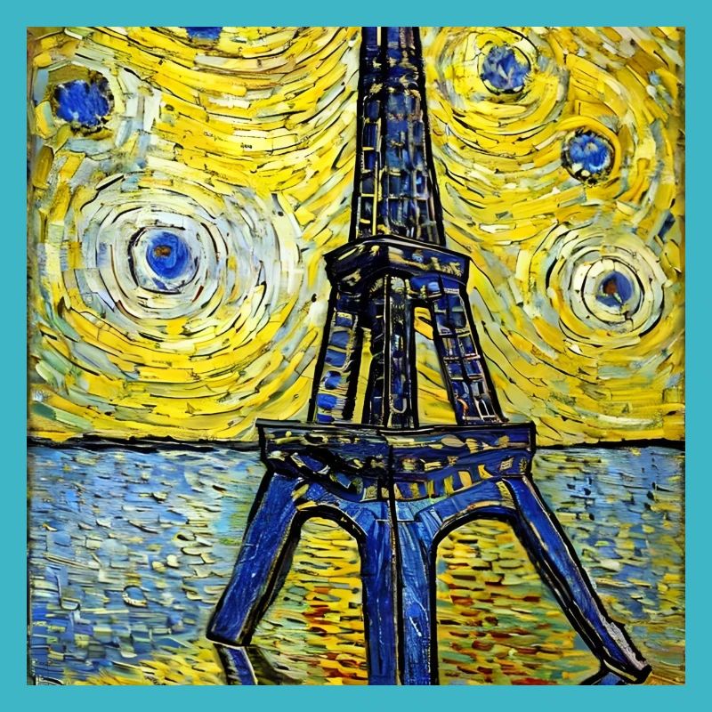 Paris tour Eiffel van gogh
