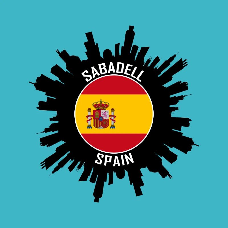 Sabadell Skyline Spanien Flagge Reise Souvenir