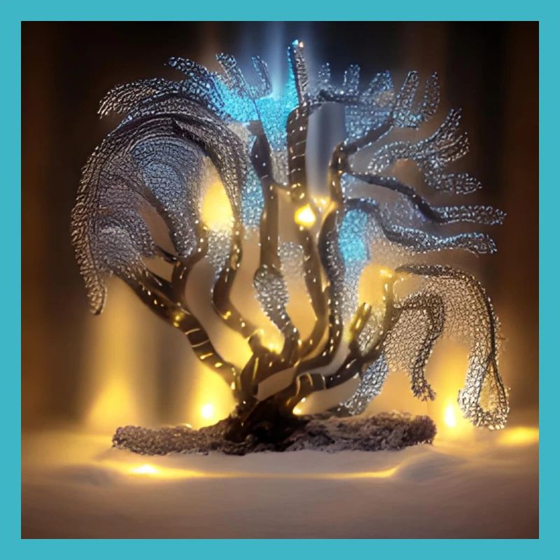 Alter Baum mit Lichtern