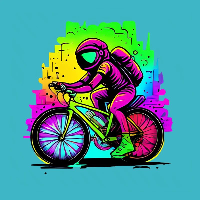 Astronaut on bicycle
