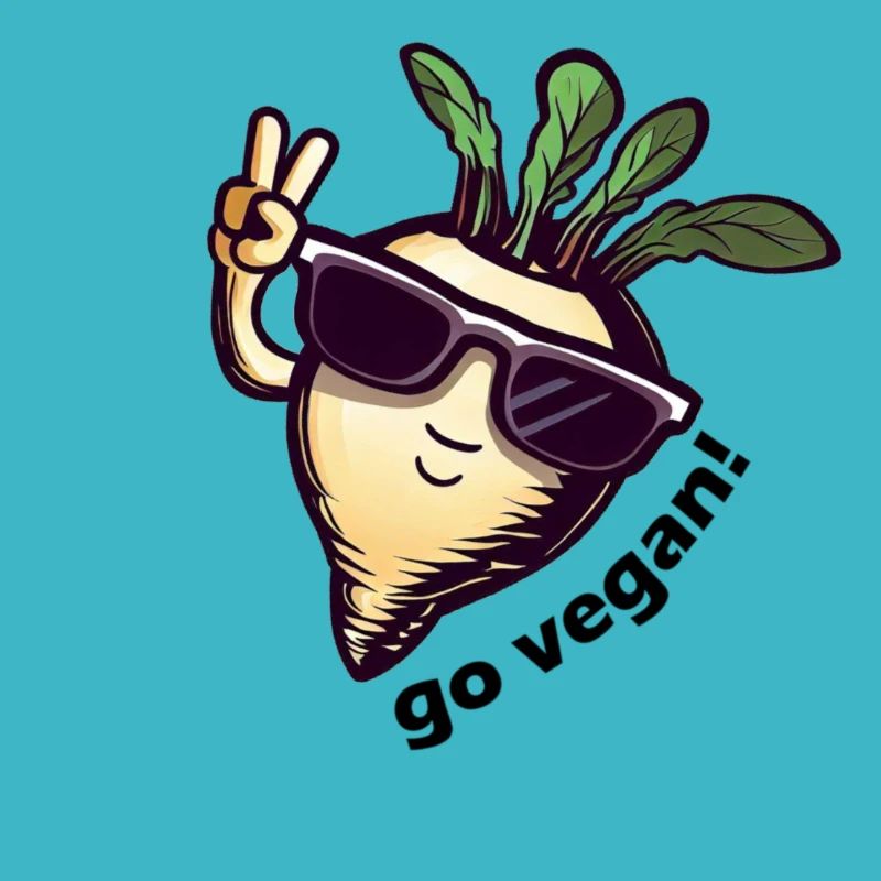 Mignon navet végétalien. Paix!