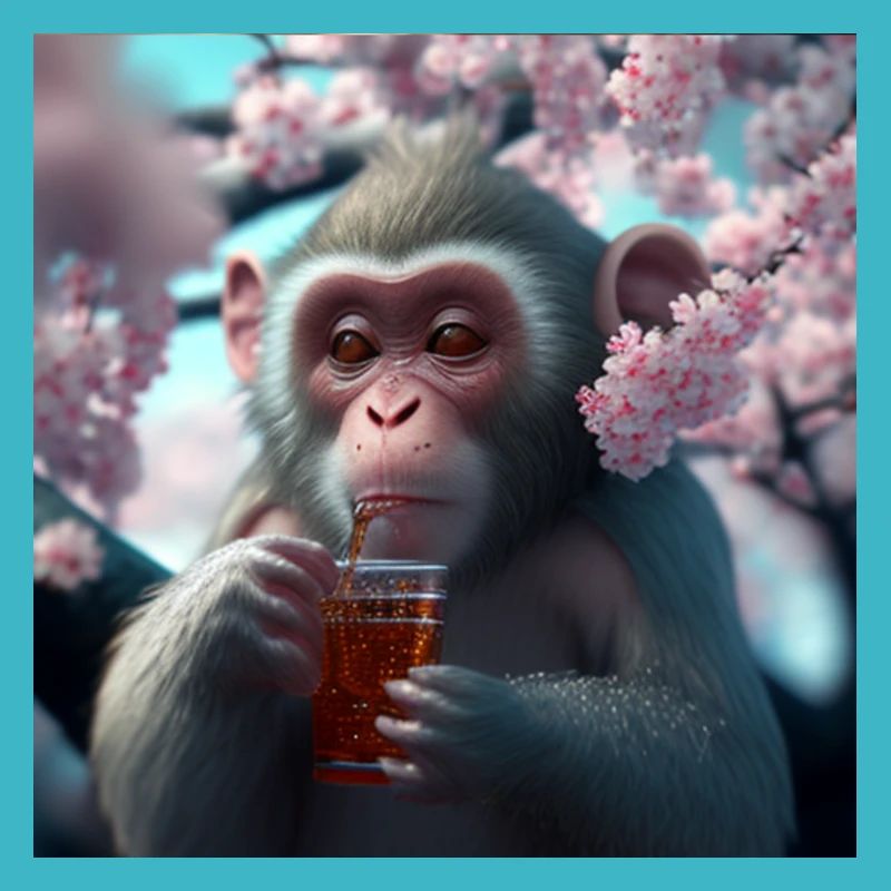 Äffchen mit Getränk Geschenk