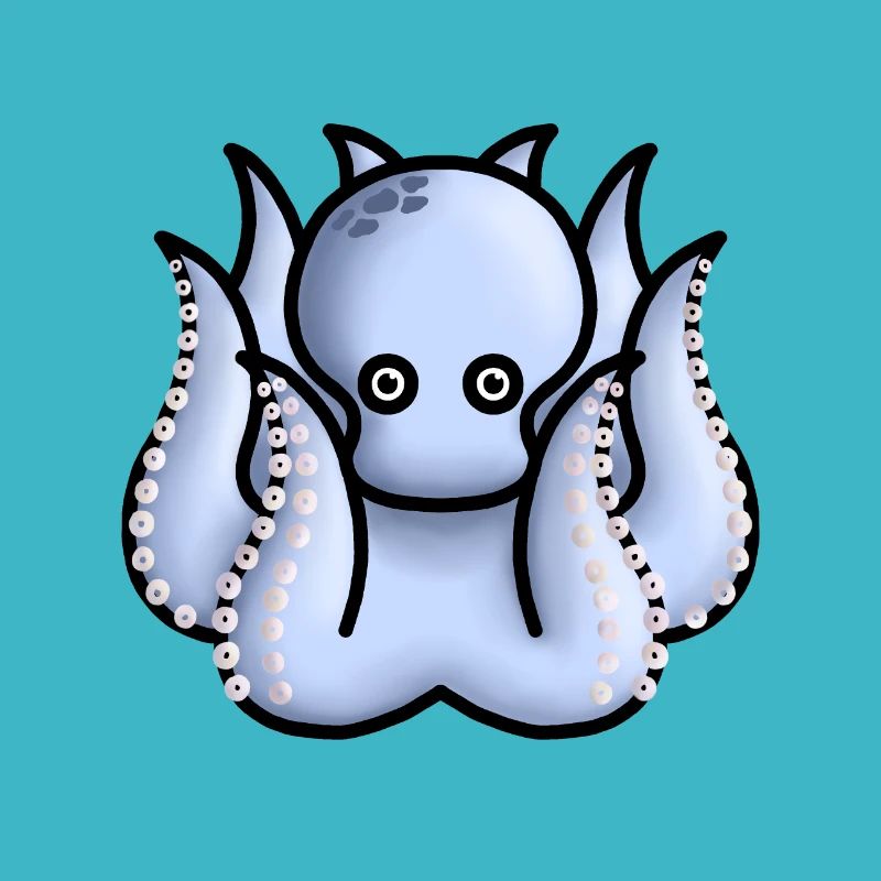 kleiner süßer hellblauer Oktopus