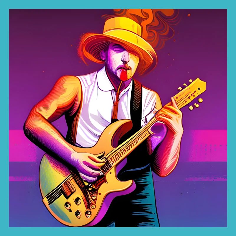 Guitariste en feu