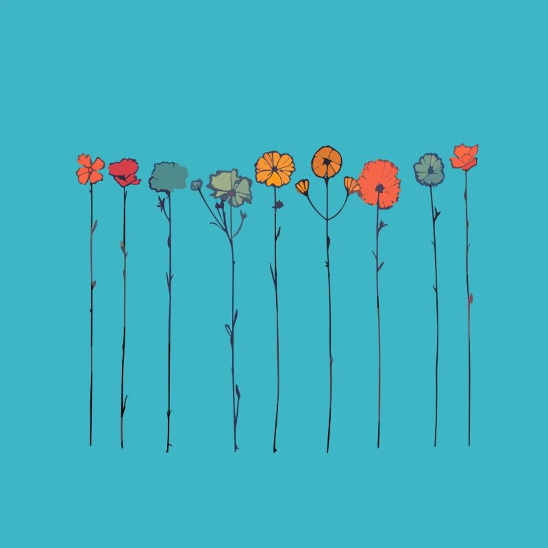 Elegant botanical line art