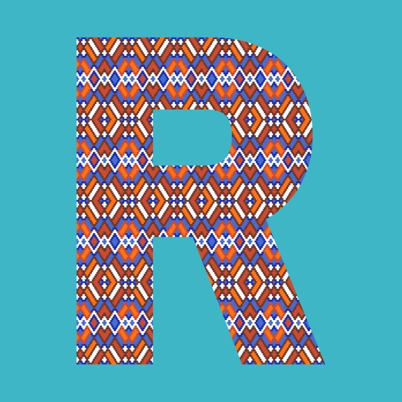 Monogram Letter R- geometric pattern