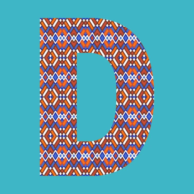 Monogram Letter D- geometric pattern