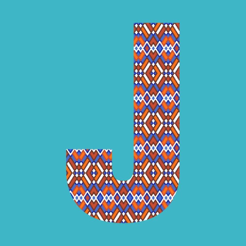 Monogram Letter J- geometric pattern