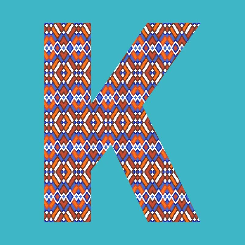 Monogram Letter K- geometric pattern