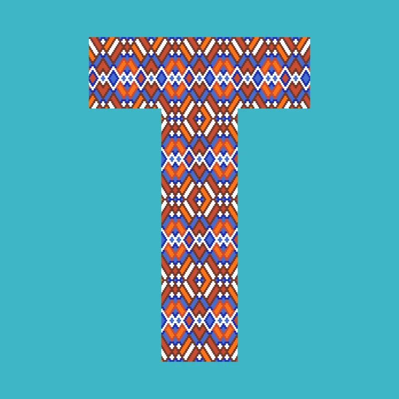 Monogram Letter T- geometric pattern