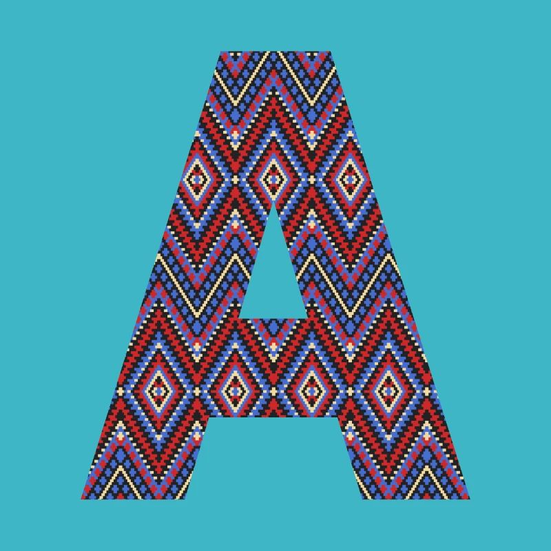 Monogramm Buchstabe A - boho buntes Design