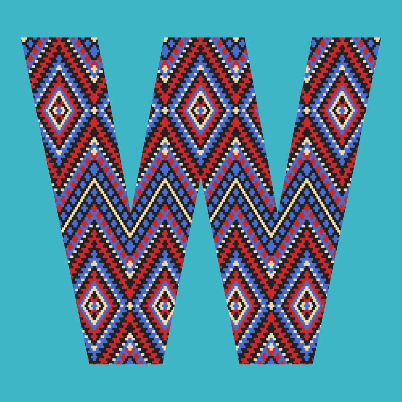 Monogram Letter W- geometric pattern