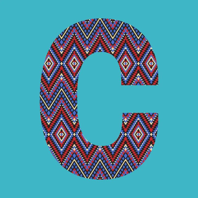Monogram Letter C- geometric pattern