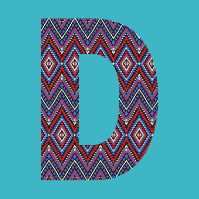 Monogram Letter D- geometric pattern