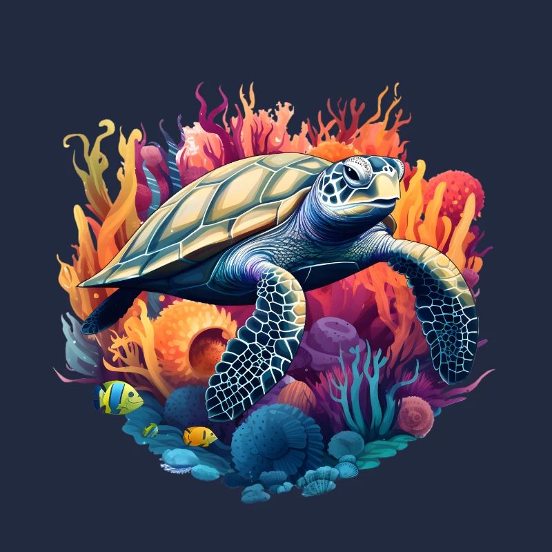 Vibrant Sea Turtle