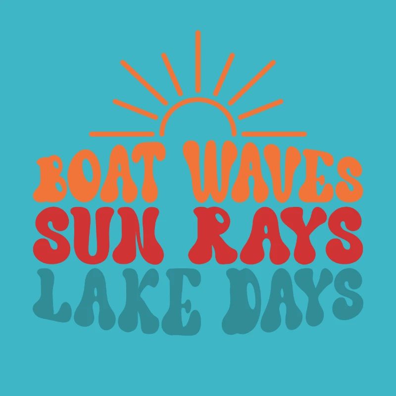 Boat Waves Sun Rays Lake Days, Summer Sun Beach