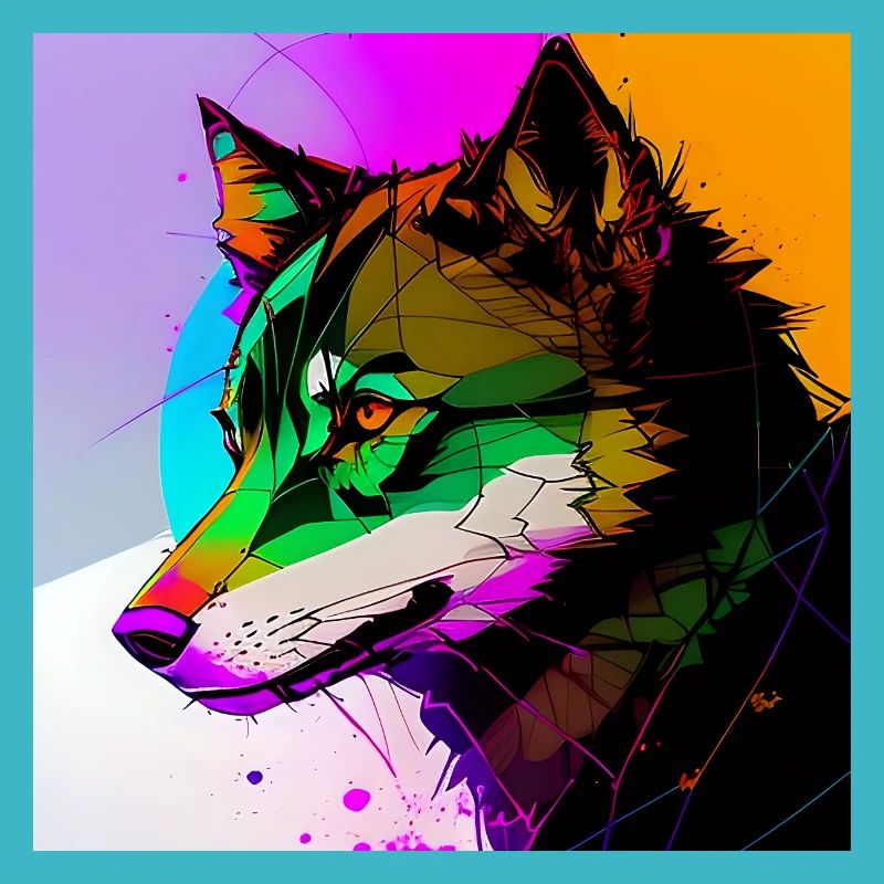Un loup multicolore