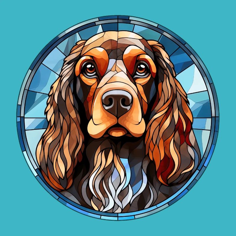 Englischer Cocker Spaniel Hunderasse Aquarellglas