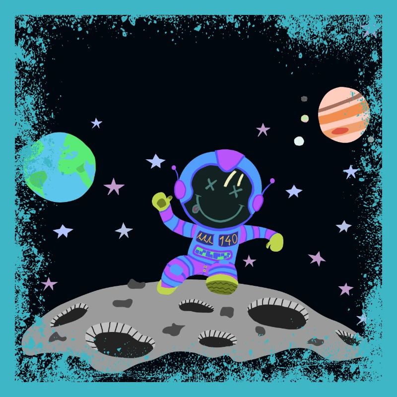 Violett-blauer Grunge-Astronaut