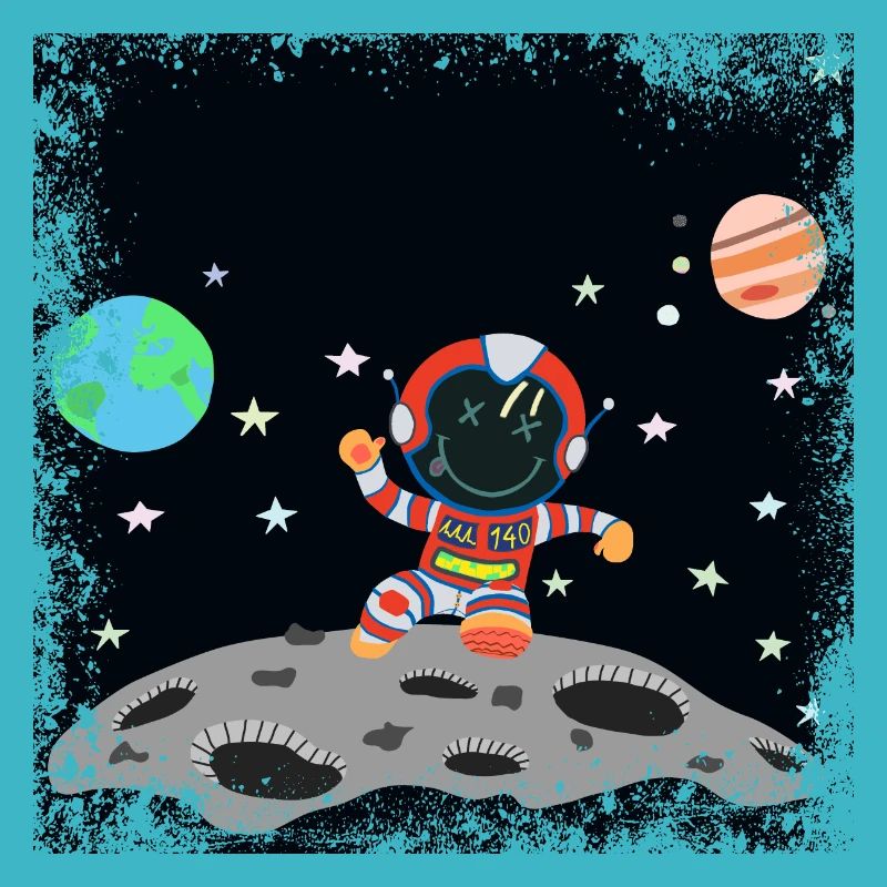 Astronaut red white grunge