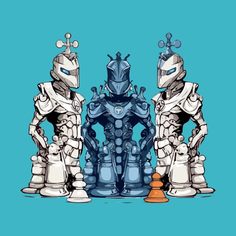 Futuristic chess pieces