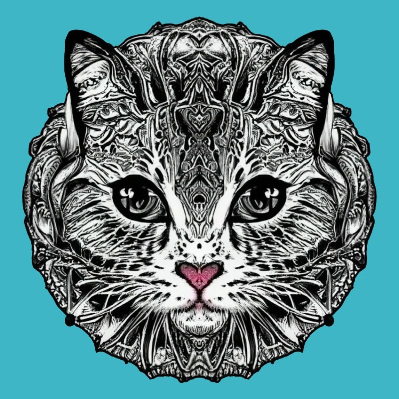 CHAT STYLISÉ MANDALA TRUFFE ROSE