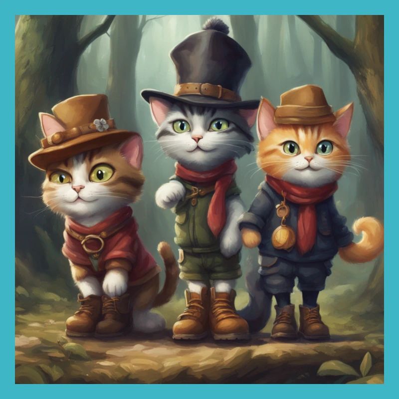 Chats dans la forêt