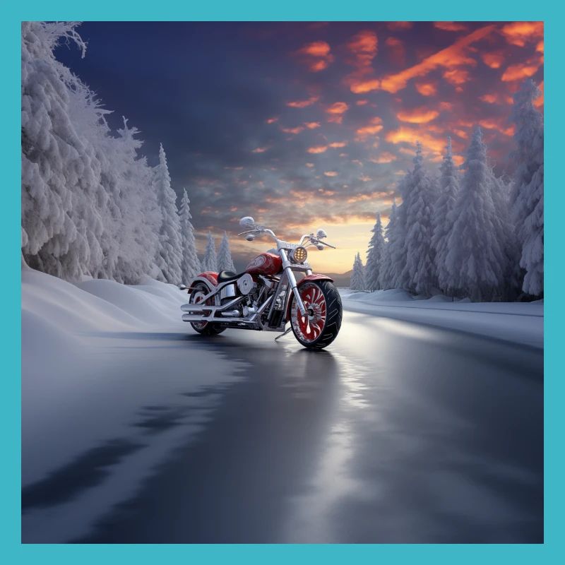 Winterliche Autobahn-Motorradfahrt