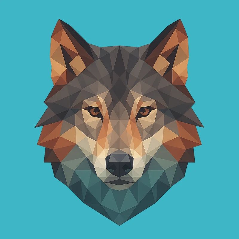 Geometric Wolf Head