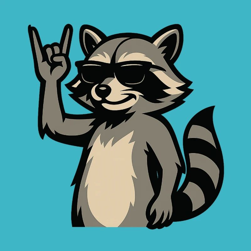 Cooler Waschbär mit Sonnenbrille.