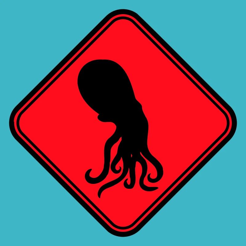 Pieuvre Danger Signe Avertissement Avertissement