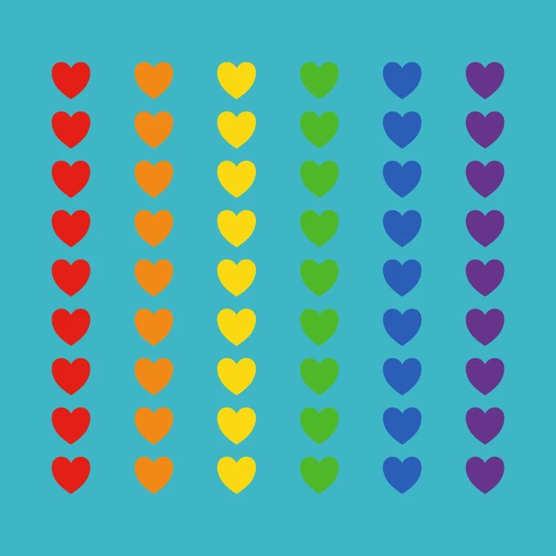 Drapeau arc-en-ciel coeurs