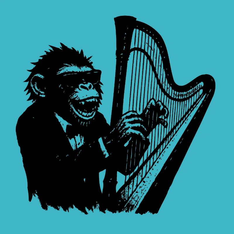 Singe à la harpe