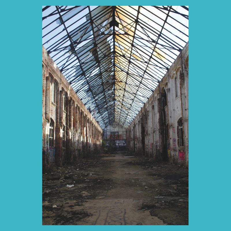 Affiche de graffiti sur l'architecture de l'affiche de la construction industrielle