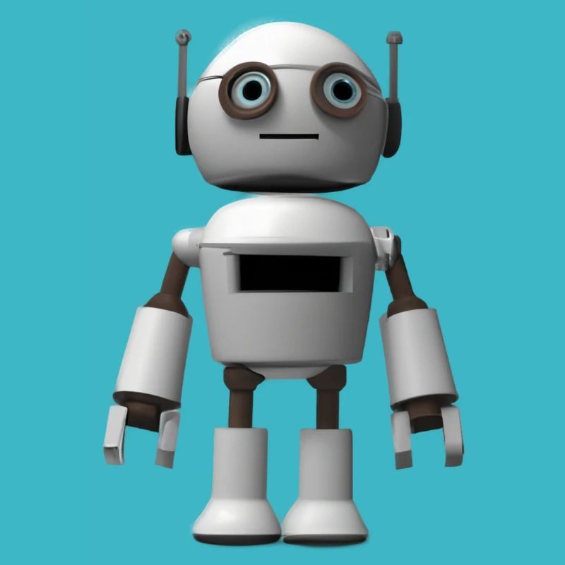 Weißer Roboter mit großen Augen
