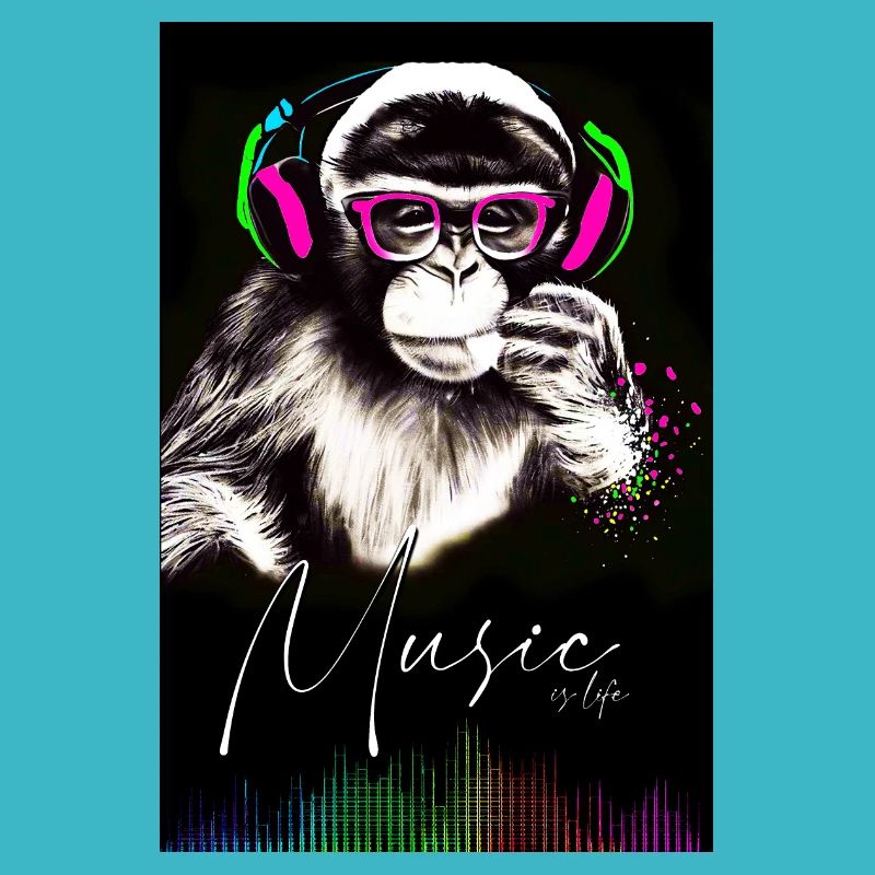 POSTER Affe Musik