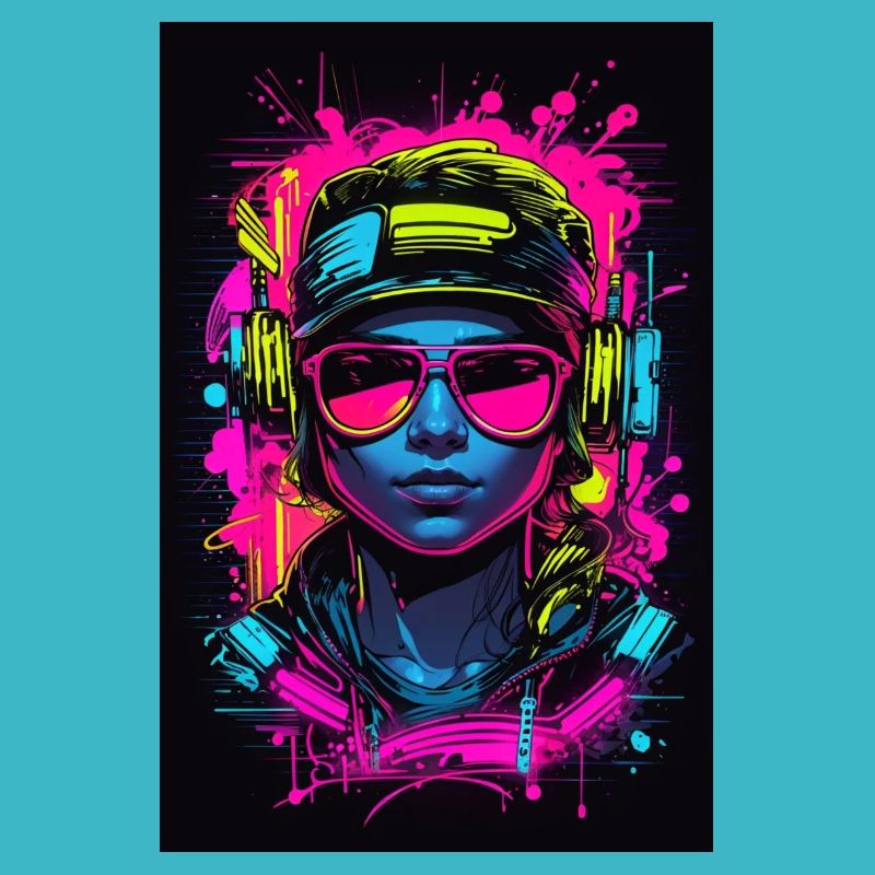 Neon Farben auf schwarzem Grund.