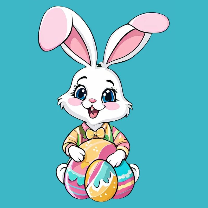Easter bunny with Easter eggs