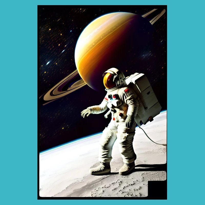 astronaut schwebend orange