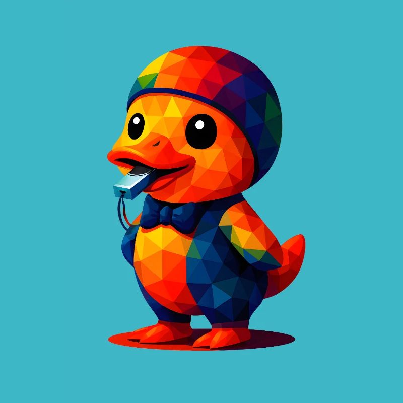 WPAP Polygon Kawaii Animals Style Bébé Canard Trainer