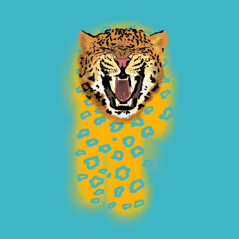 Brüllender Leopard