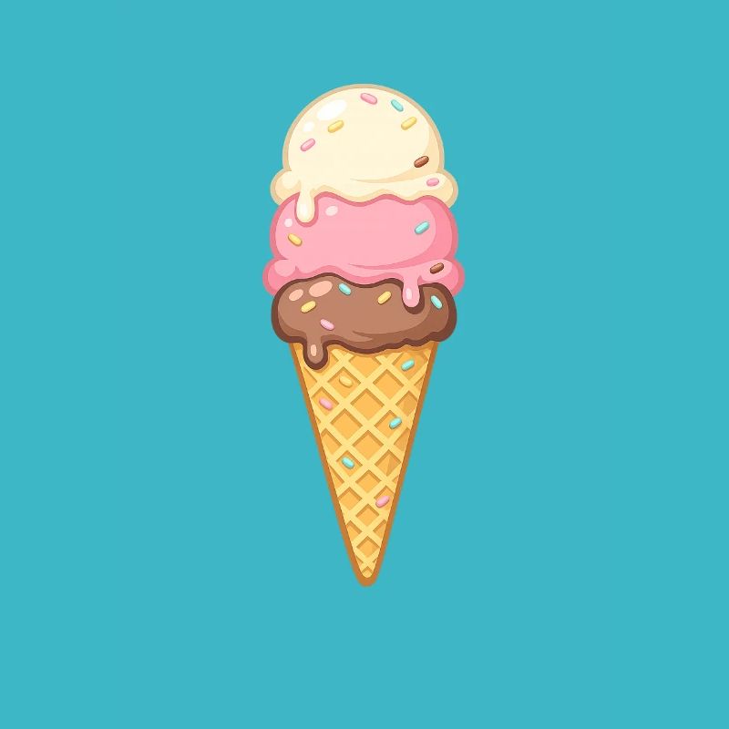 Dreischicht Eiscreme im Cone