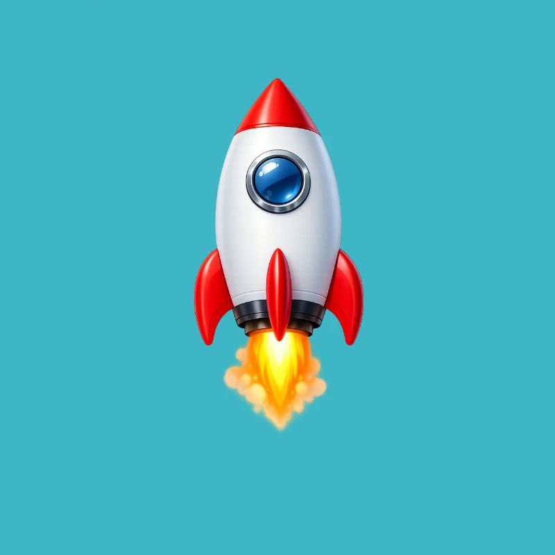 Fröhliche Rakete Retro-Design