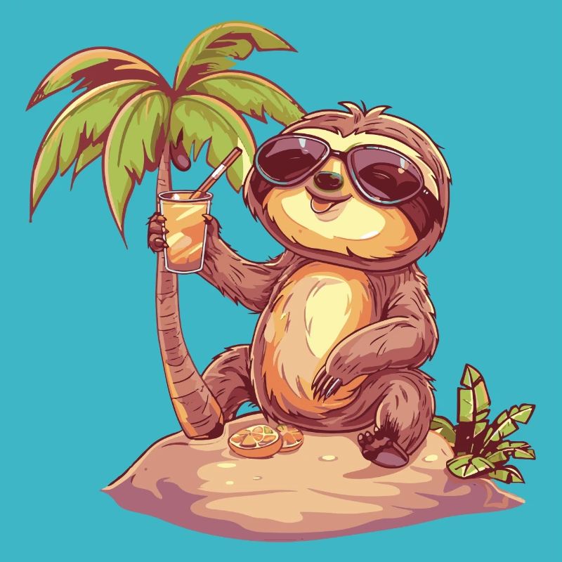 Faultier Sommer Strand Urlaub