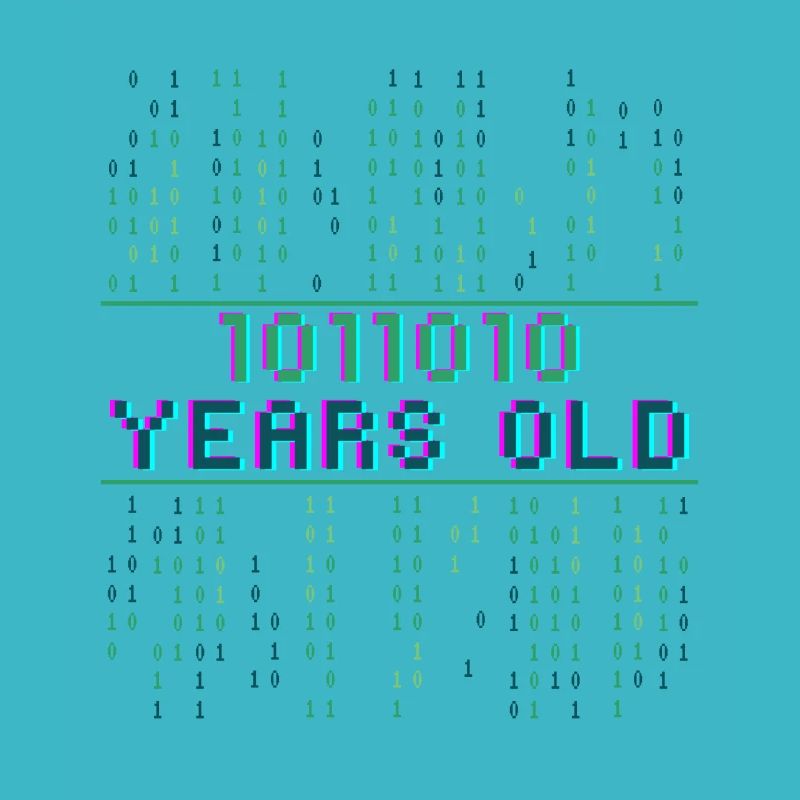 90e anniversaire 90 ans codeur de code binaire