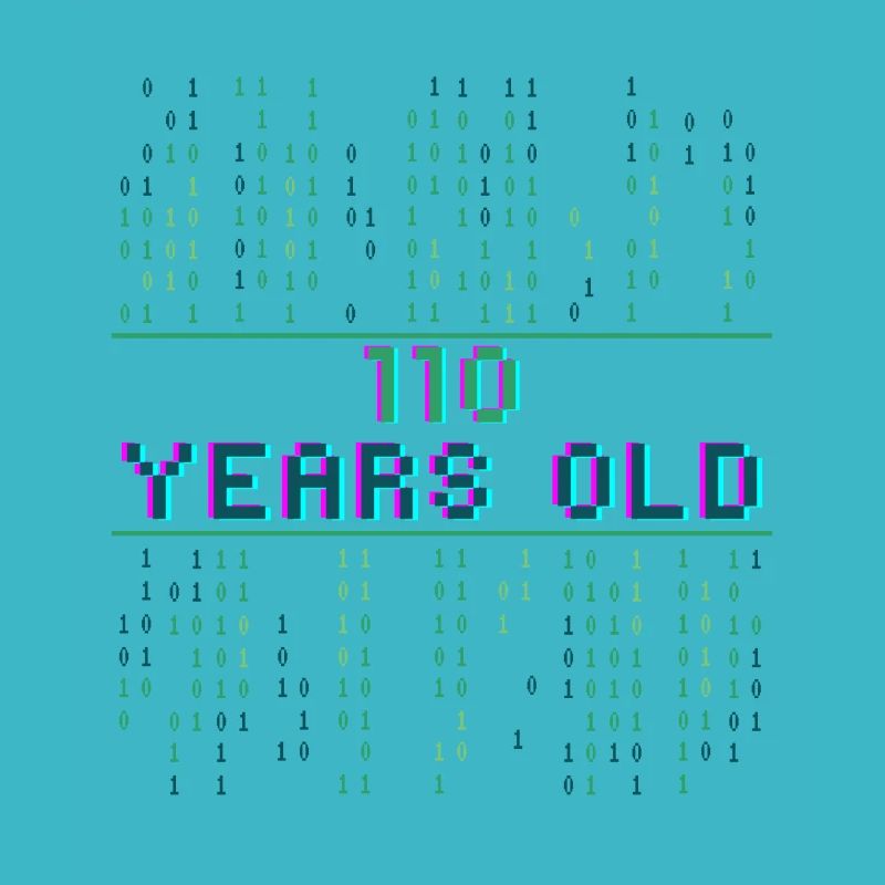 6ème Anniversaire 6 ans Code binaire Informatique