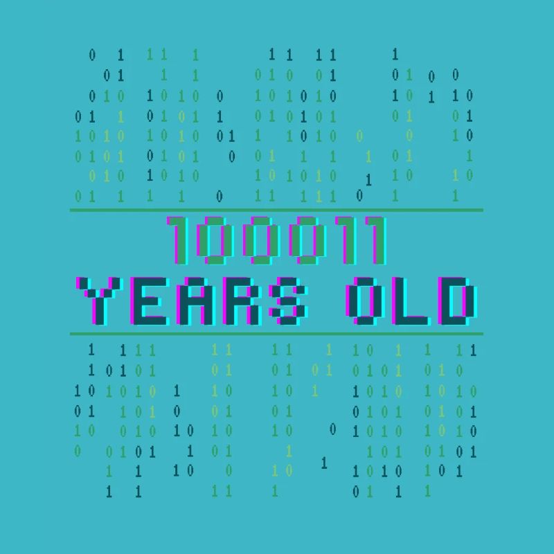 35e anniversaire 35 ans Code binaire Informatique