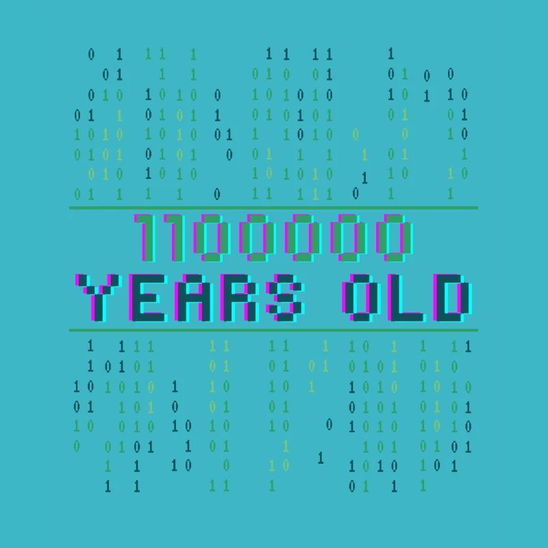 96e anniversaire 96 ans Code binaire Informatique
