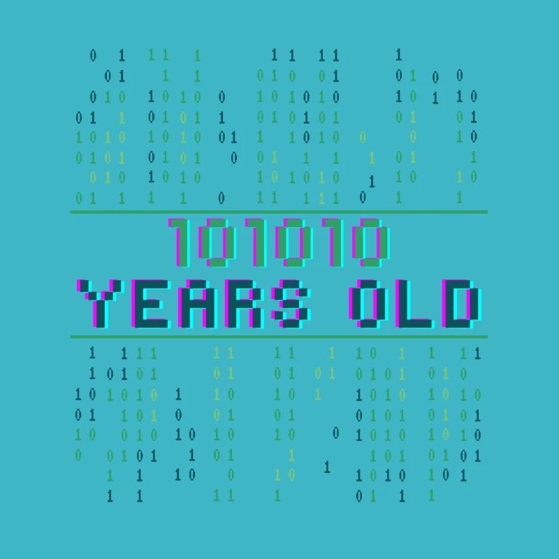 42e anniversaire 42 ans Code binaire Informatique